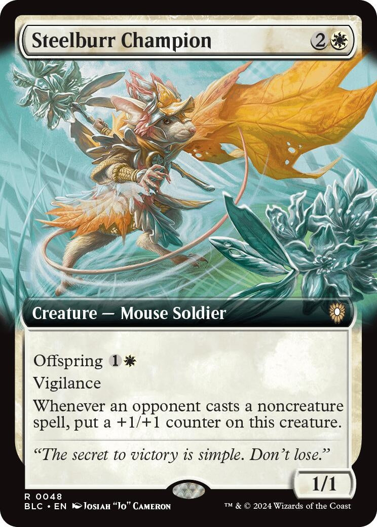 Steelburr Champion (Extended Art) (48) (Commander: Bloomburrow)