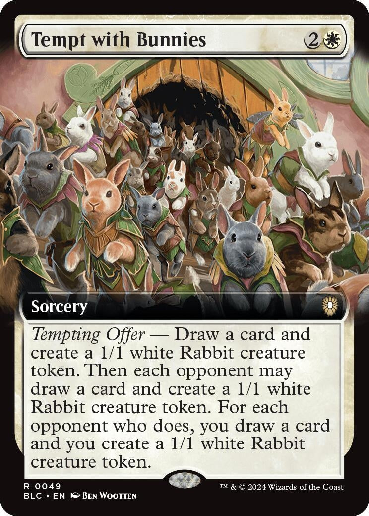 Tempt with Bunnies (Extended Art) (49) (Commander: Bloomburrow)