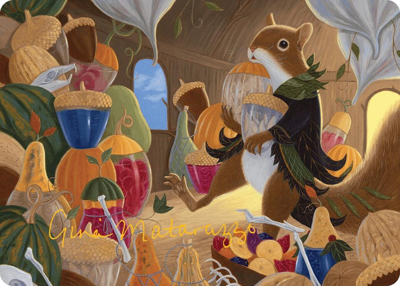 Stocking the Pantry Art Card (Gold-Stamped Signature) (24) (Art Series: Bloomburrow)