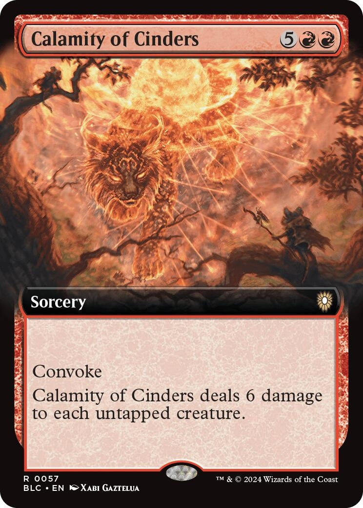 Calamity of Cinders (Extended Art) (57) (Commander: Bloomburrow)