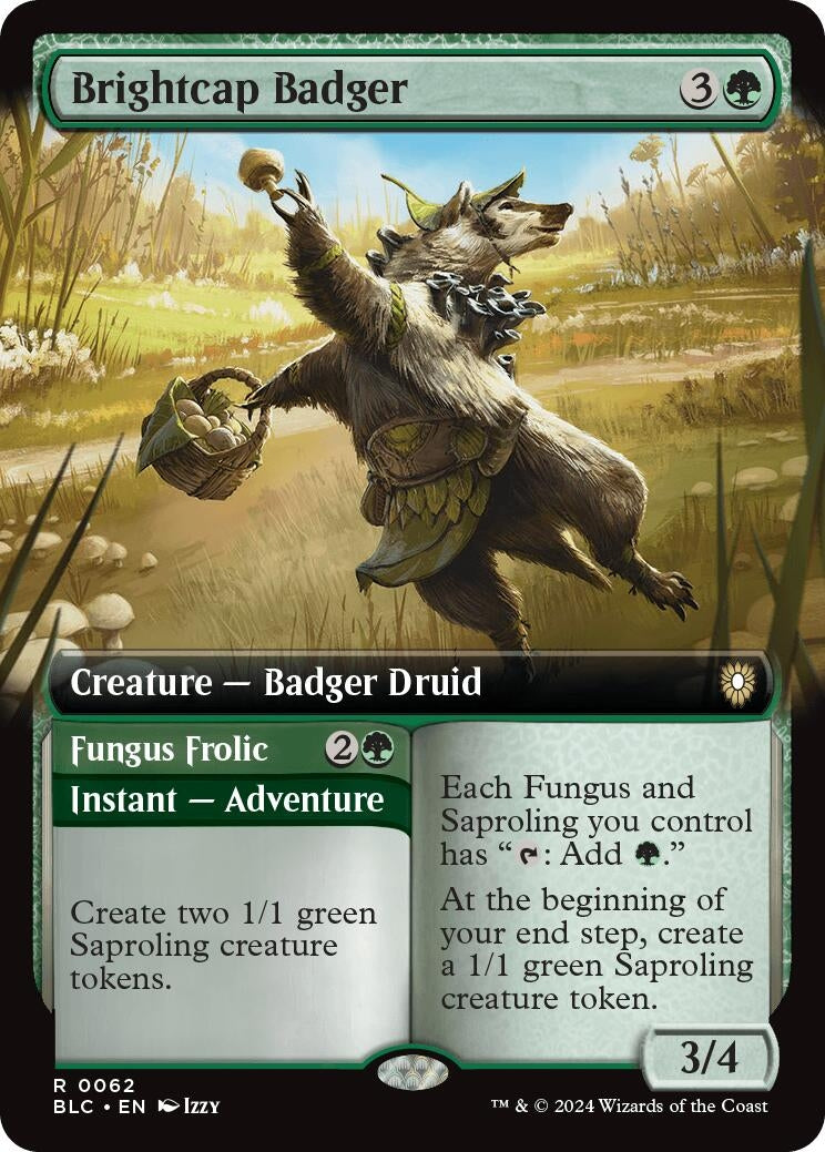 Brightcap Badger (Extended Art) (62) (Commander: Bloomburrow)
