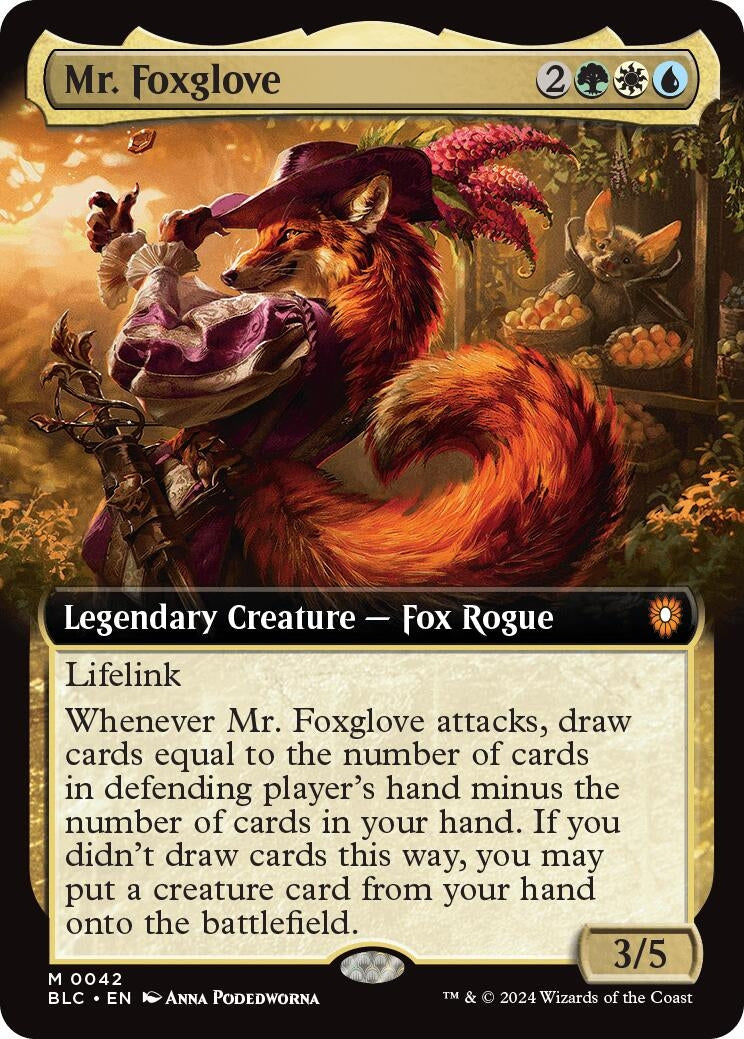 Mr. Foxglove (Extended Art) (42) (Commander: Bloomburrow)