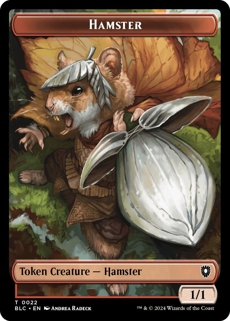 Hamster // Beast (0024) Double-Sided Token (22 // 24) (Commander: Bloomburrow)