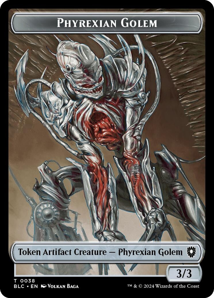 Phyrexian Golem // Faerie Double-Sided Token (38 // 12) (Commander: Bloomburrow)