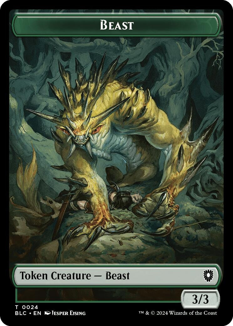 Beast (0024) // Treasure Double-Sided Token (24 // 29) (Commander: Bloomburrow)