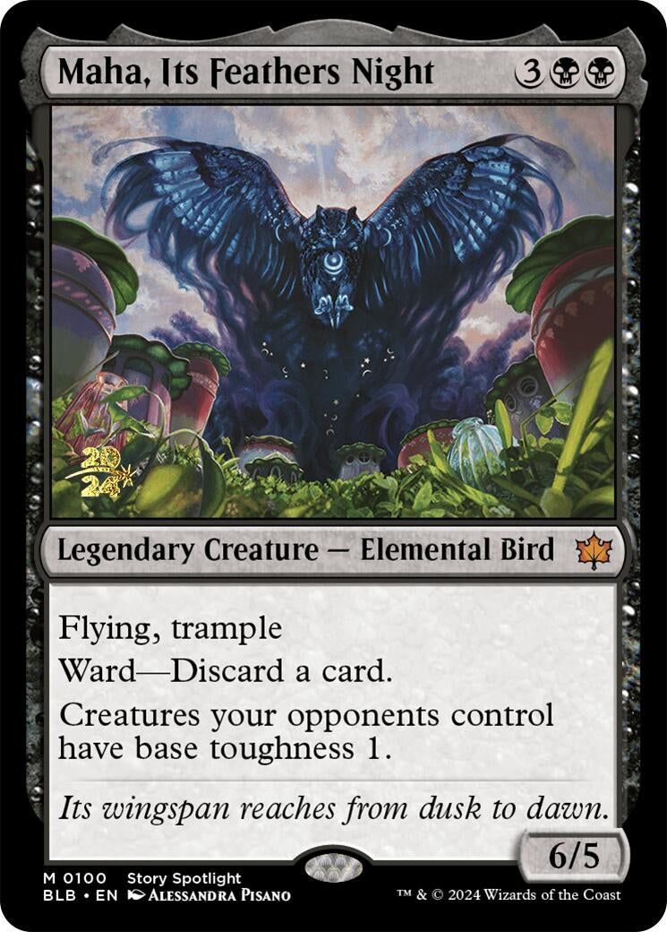 Maha, Its Feathers Night (100) (Prerelease Cards)
