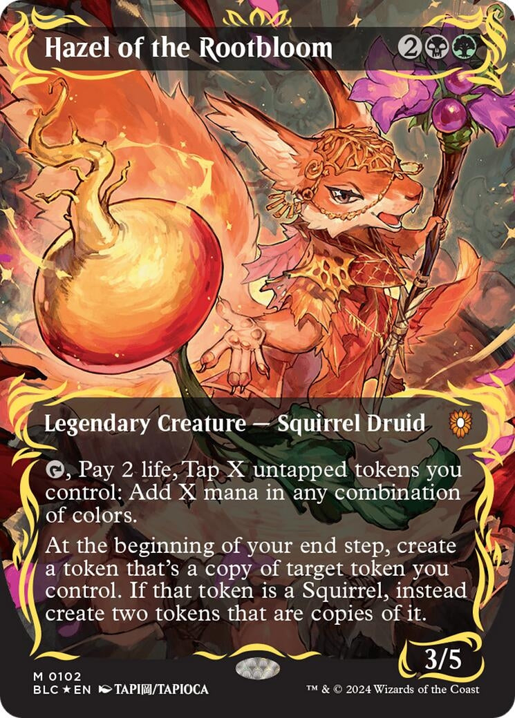 Hazel of the Rootbloom (Borderless) (Raised Foil) (102) (Commander: Bloomburrow)