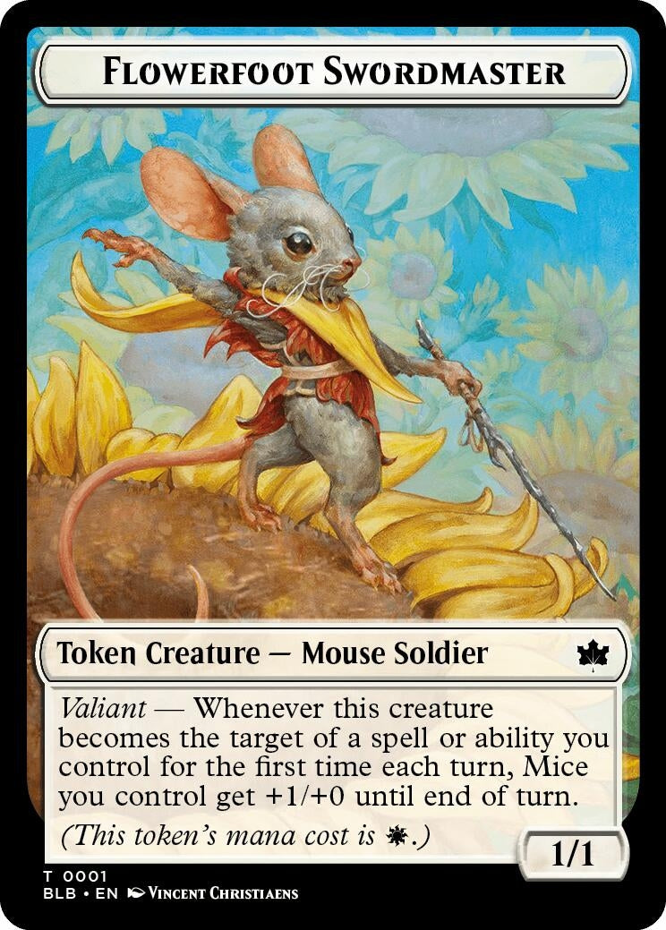 Flowerfoot Swordmaster Token (1) (Bloomburrow)