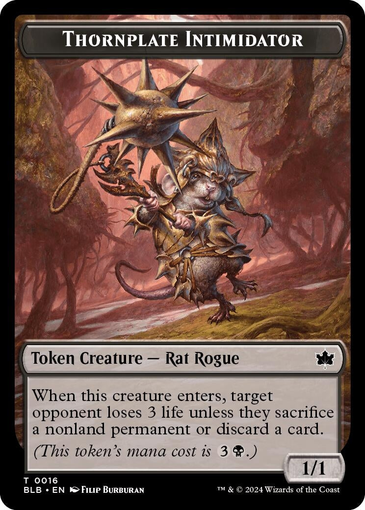 Thornplate Intimidator Token (16) (Bloomburrow)