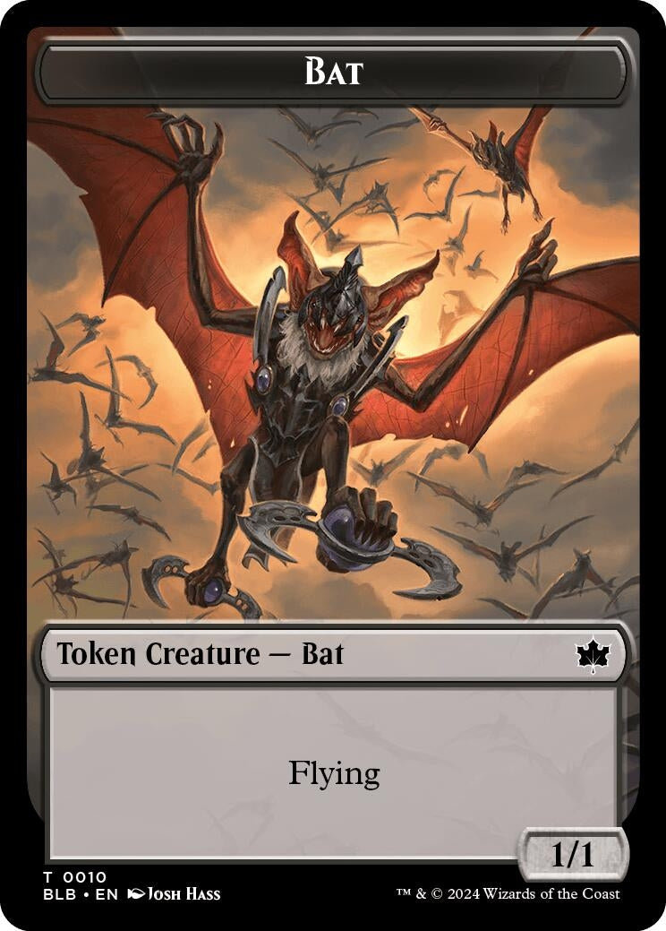 Bat // Warren Warleader Double-Sided Token (10 // 5) (Bloomburrow)
