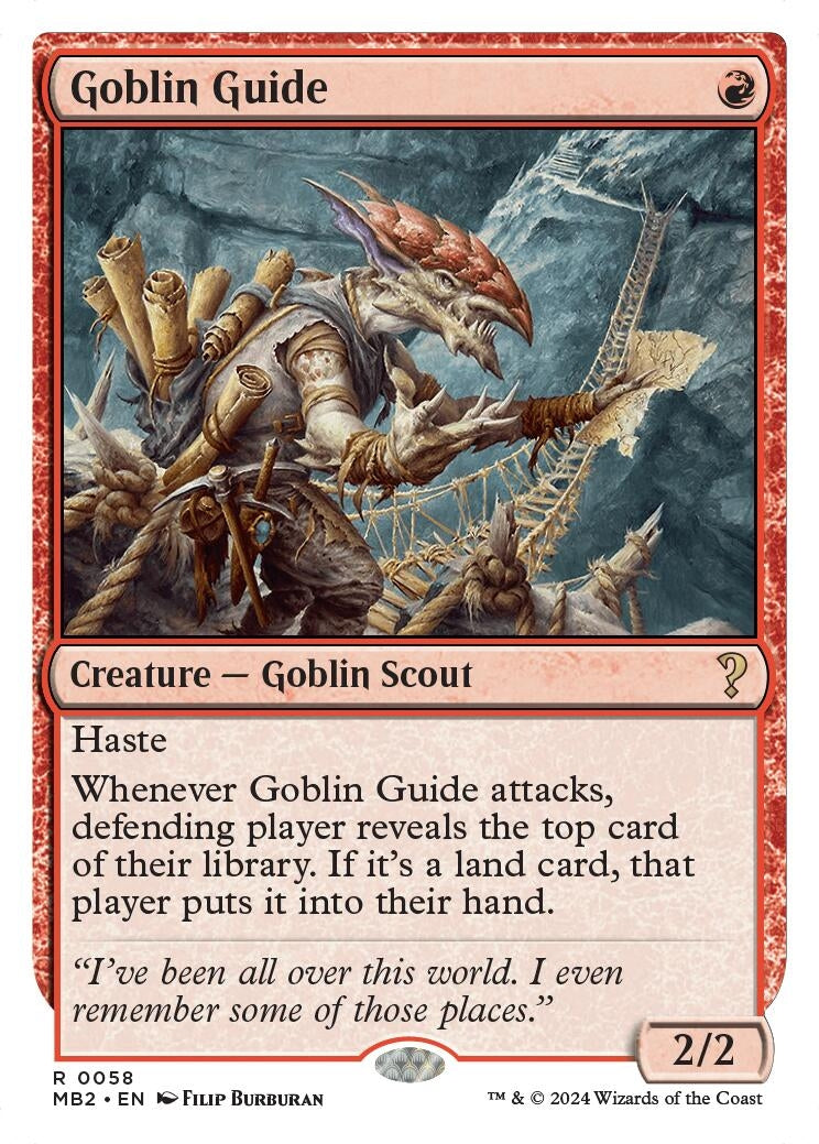 Goblin Guide (White Border) (58) (Mystery Booster 2)