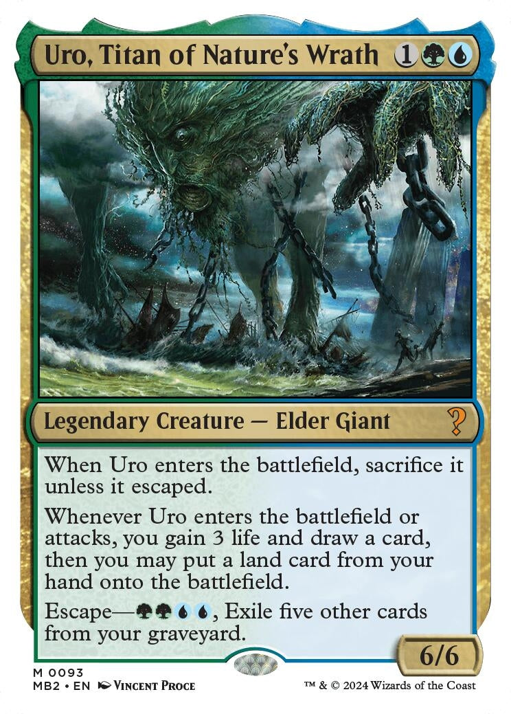 Image for Uro, Titan of Nature's Wrath (White Border) (93) - Magic: The Gathering