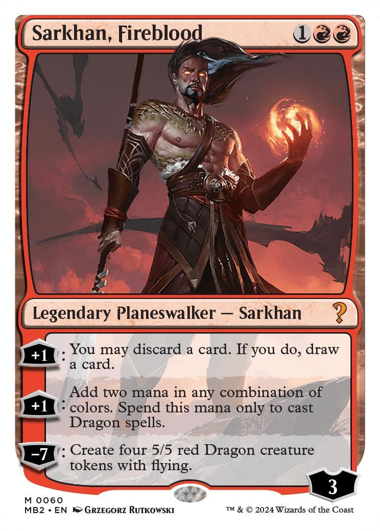 Sarkhan, Fireblood (White Border) (60) (Mystery Booster 2)