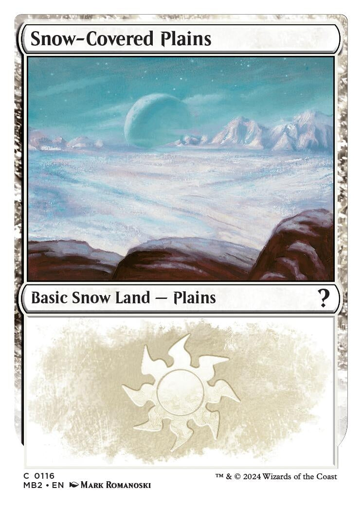 Snow-Covered Plains (White Border) (116) (Mystery Booster 2)