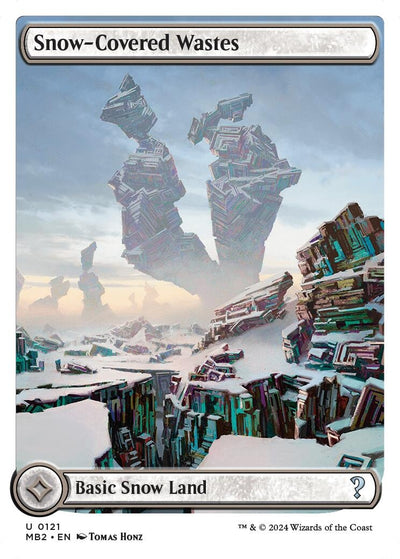 Snow-Covered Wastes (White Border) (121) (Mystery Booster 2)
