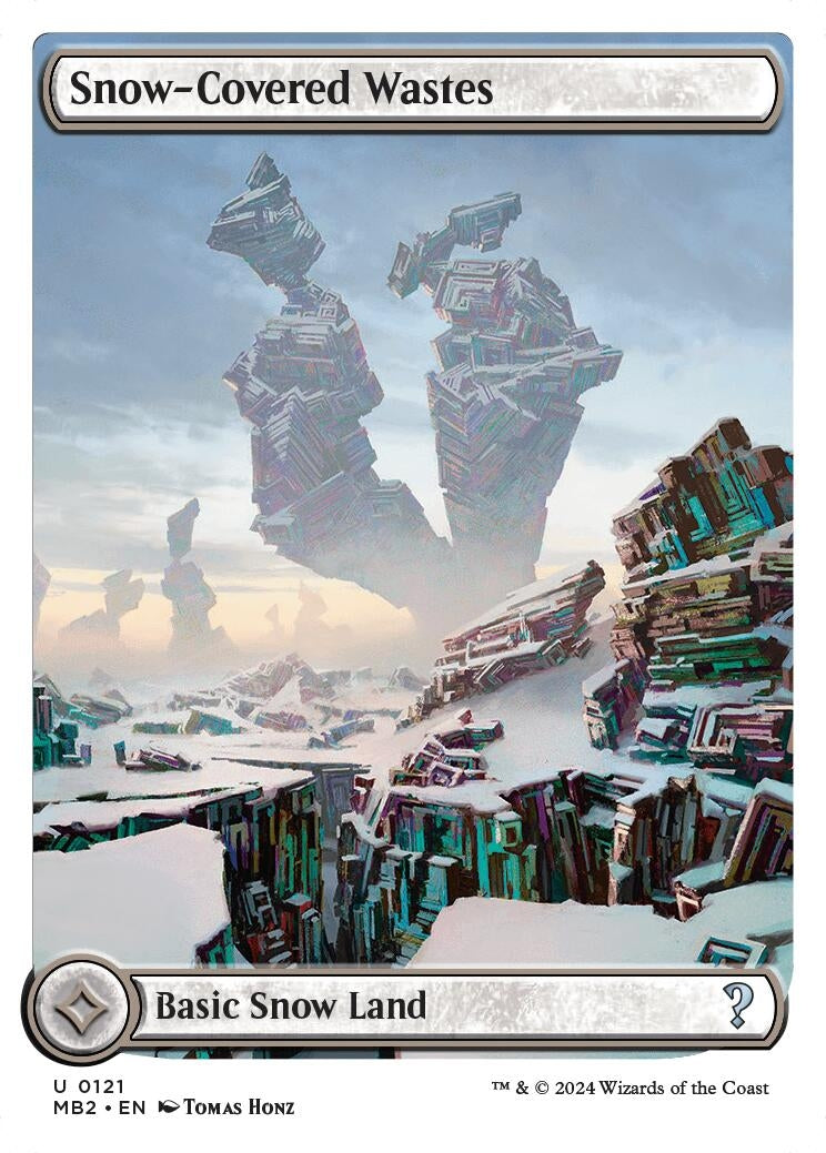 Snow-Covered Wastes (White Border) (121) (Mystery Booster 2)