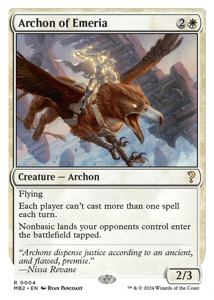 Archon of Emeria (White Border) (4) (Mystery Booster 2)