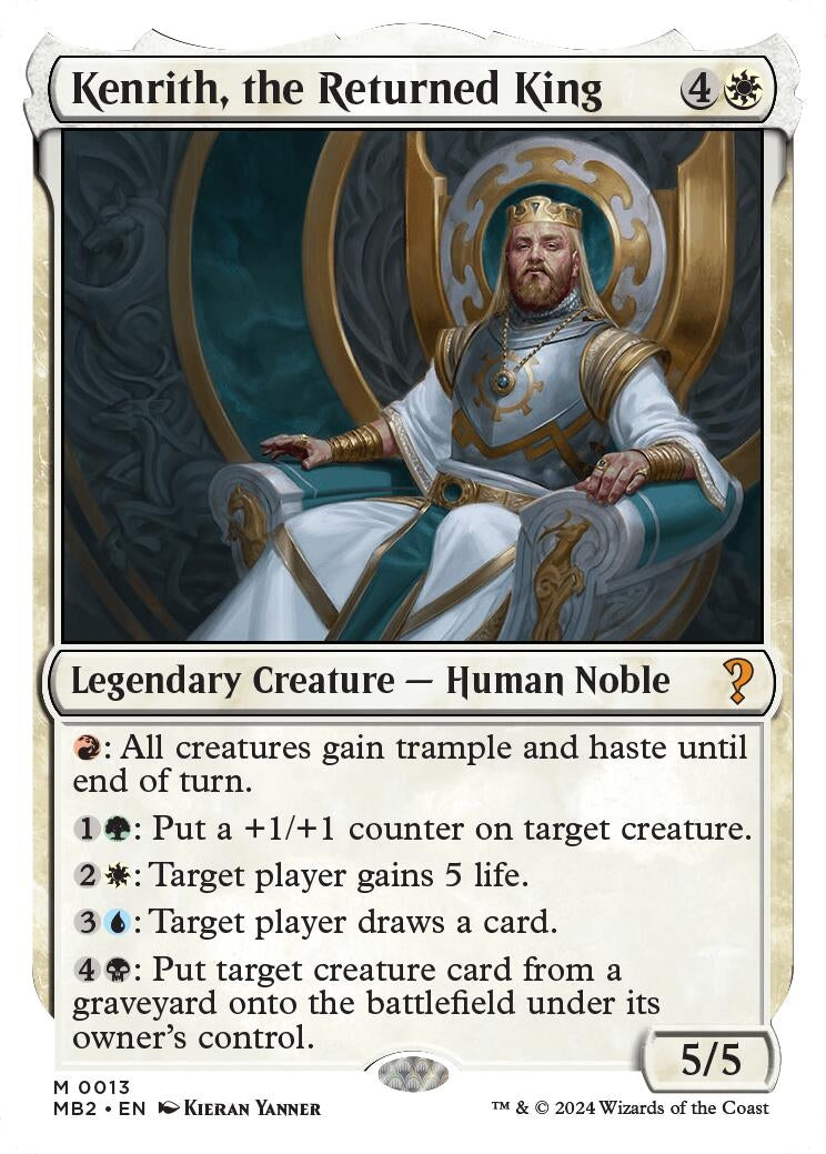 Kenrith, the Returned King (White Border) (13) (Mystery Booster 2)