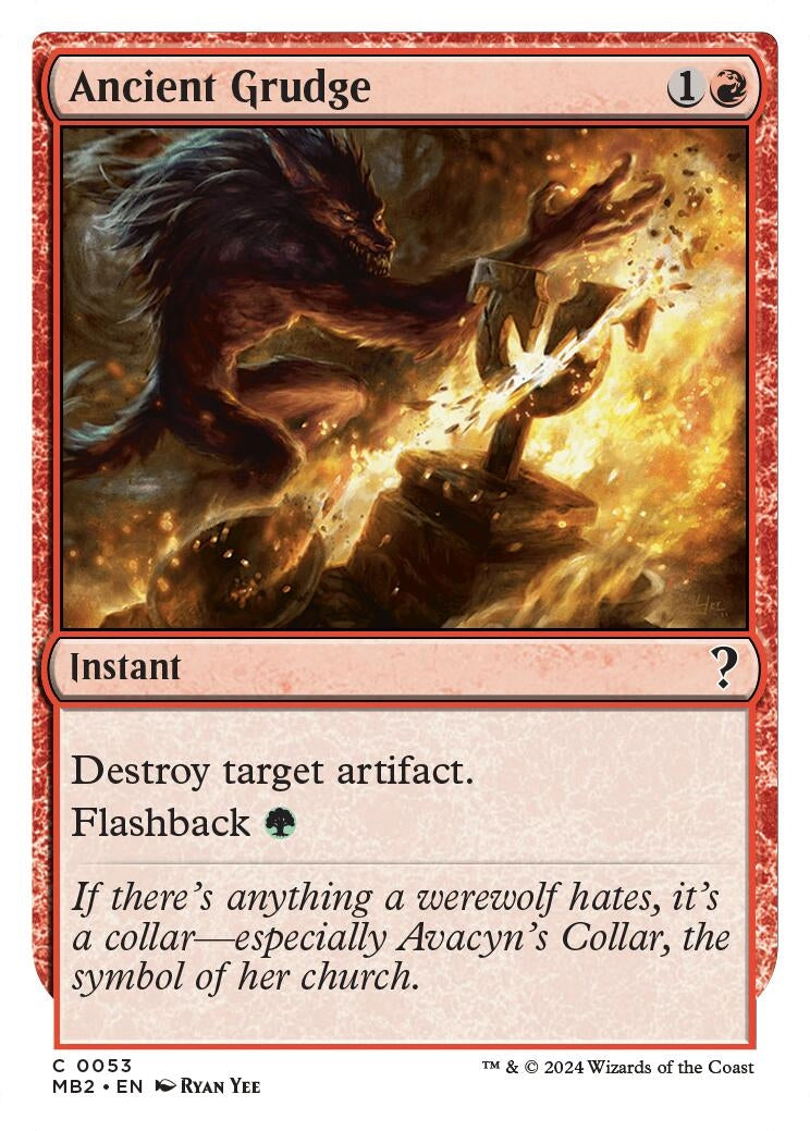 Ancient Grudge (White Border) (53) (Mystery Booster 2)