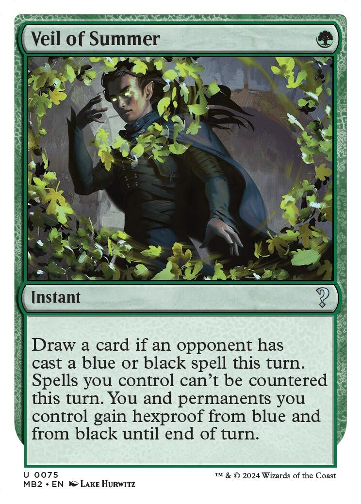 Veil of Summer (White Border) (75) (Mystery Booster 2)