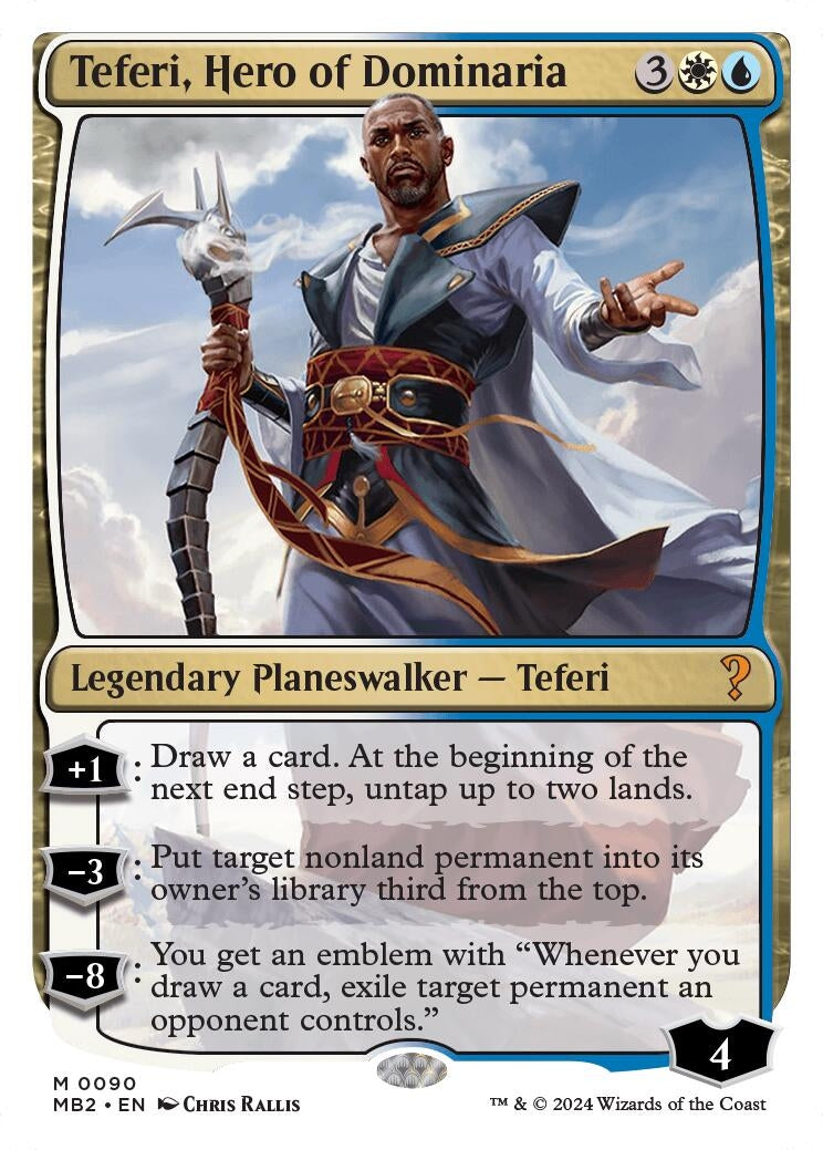 Teferi, Hero of Dominaria (White Border) (90) (Mystery Booster 2)