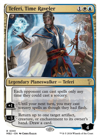 Teferi, Time Raveler (White Border) (91) (Mystery Booster 2)