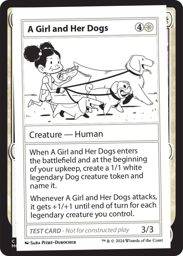 A Girl and Her Dogs (Mystery Booster 2 Playtest Cards)