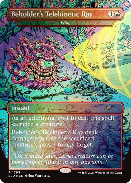 Beholder's Telekinetic Ray - Fling (Rainbow Foil) (1795) (Secret Lair Drop Series)