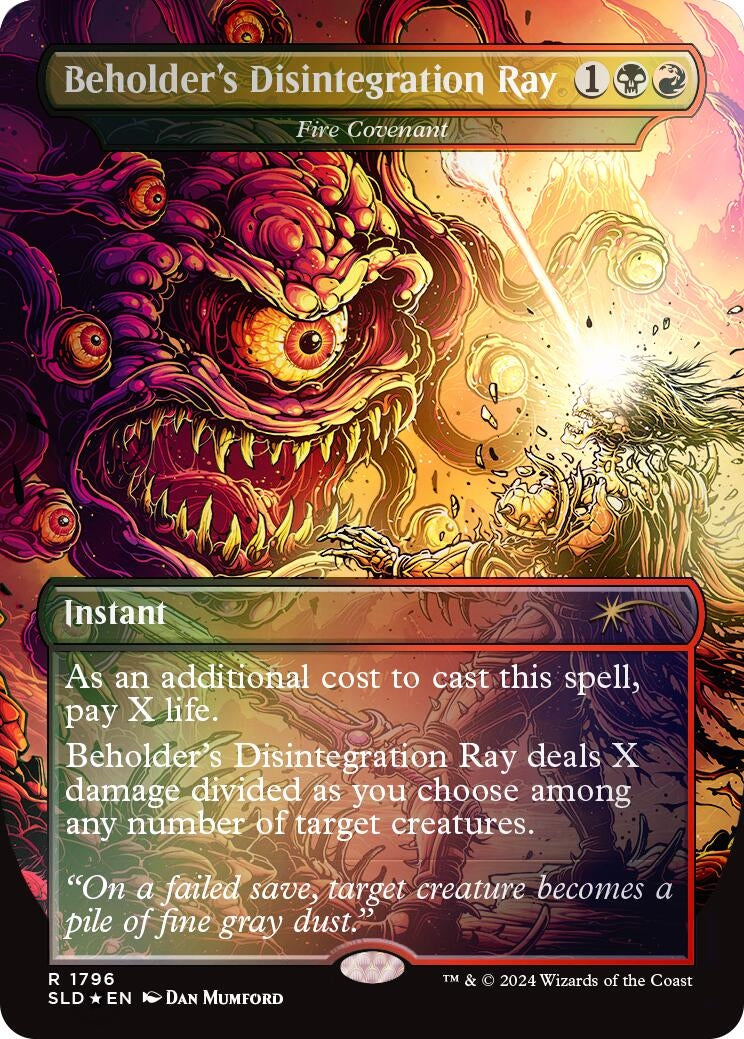 Image for Beholder's Disintegration Ray - Fire Covenant (Rainbow Foil) (1796) (Secret Lair Drop Series) - Magic: The Gathering