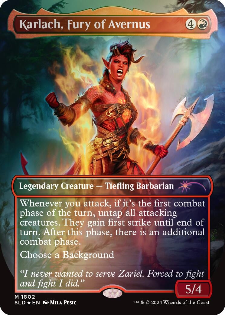 Karlach, Fury of Avernus (Rainbow Foil) (1802) (Secret Lair Drop Series)
