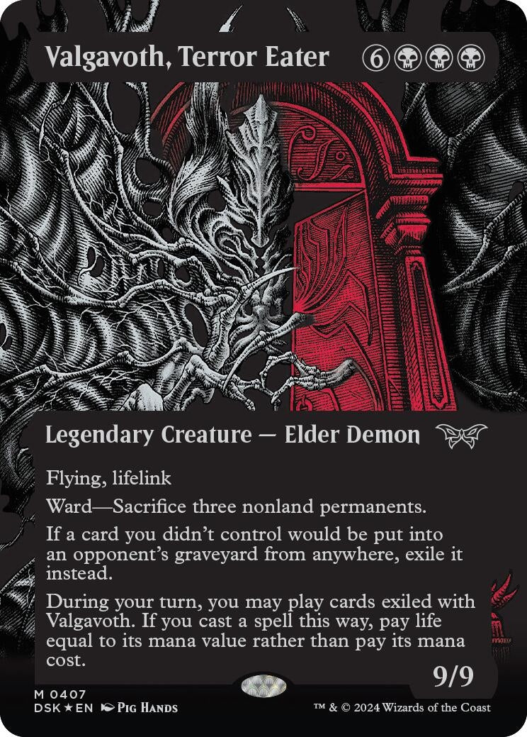 Valgavoth, Terror Eater (Showcase) (Textured Foil) (407) (Duskmourn: House of Horror)