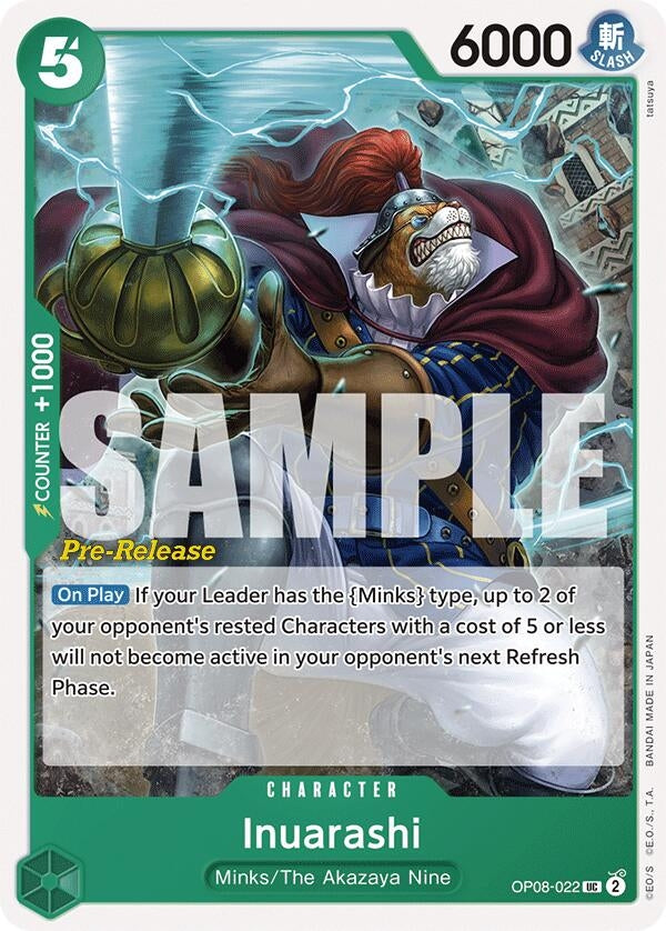 Image for Inuarashi (OP08-022) (Two Legends Pre-Release Cards) - One Piece Card Game