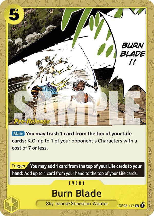 Image for Burn Blade (OP08-117) (Two Legends Pre-Release Cards) - One Piece Card Game