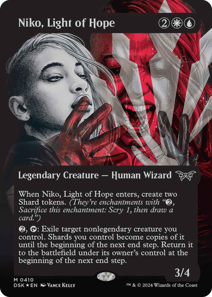 Niko, Light of Hope (Showcase) (Textured Foil) (410) (Duskmourn: House of Horror)