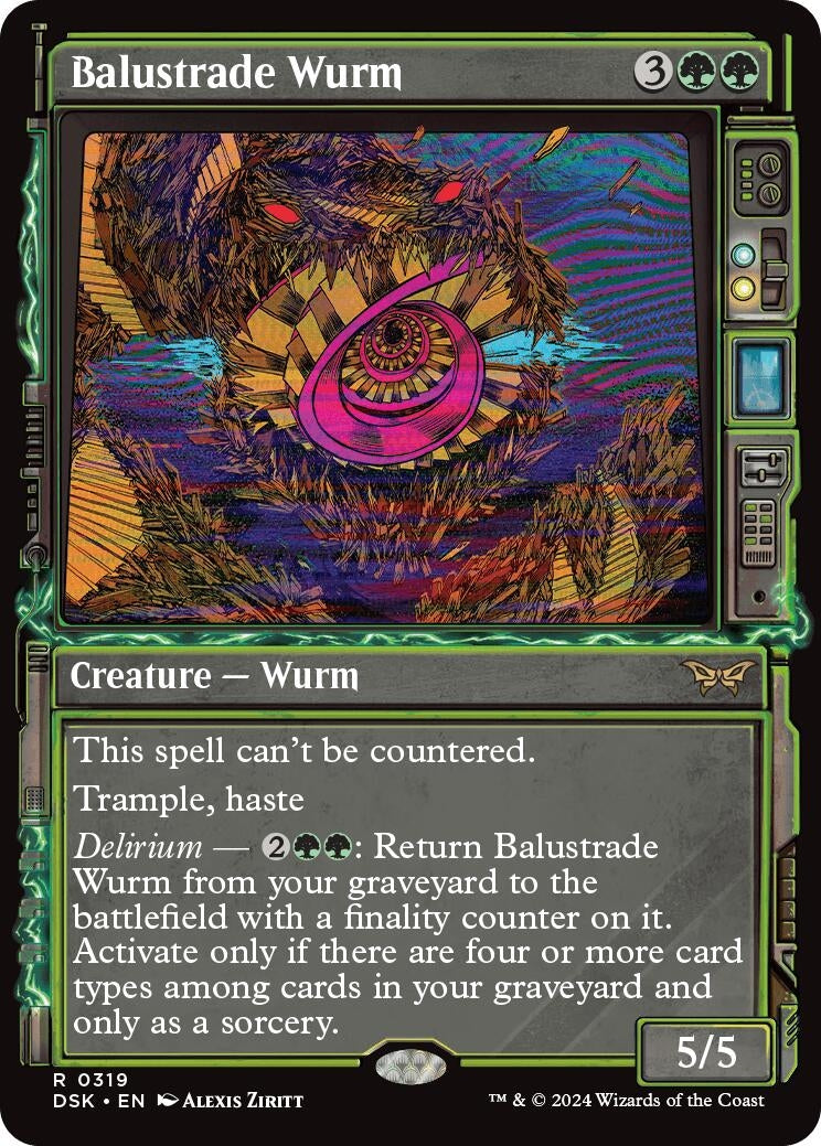 Balustrade Wurm (Showcase) (319) (Duskmourn: House of Horror)