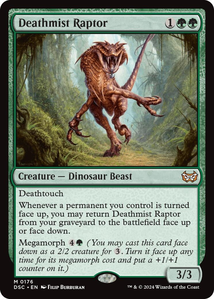 Deathmist Raptor (176) (Commander: Duskmourn: House of Horror)