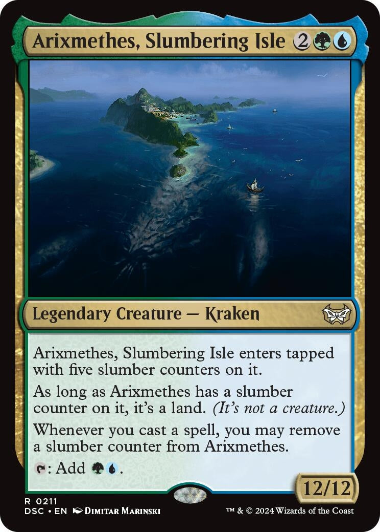 Arixmethes, Slumbering Isle (211) (Commander: Duskmourn: House of Horror)