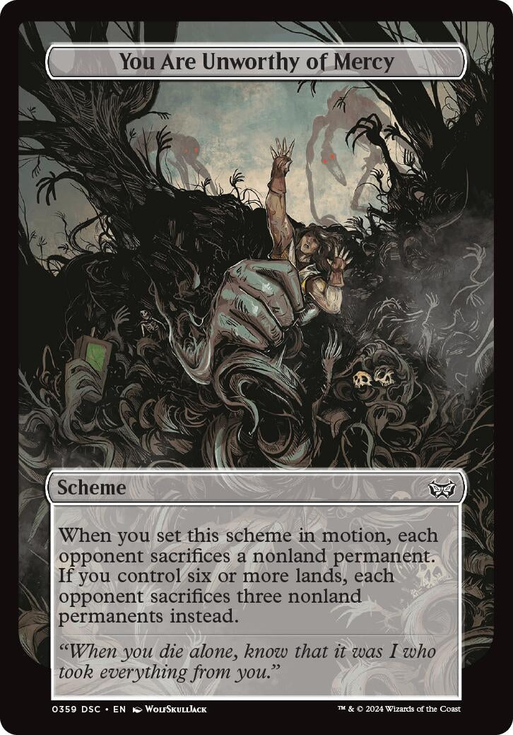 You Are Unworthy of Mercy (Full Art) (359) (Archenemy: Duskmourn)
