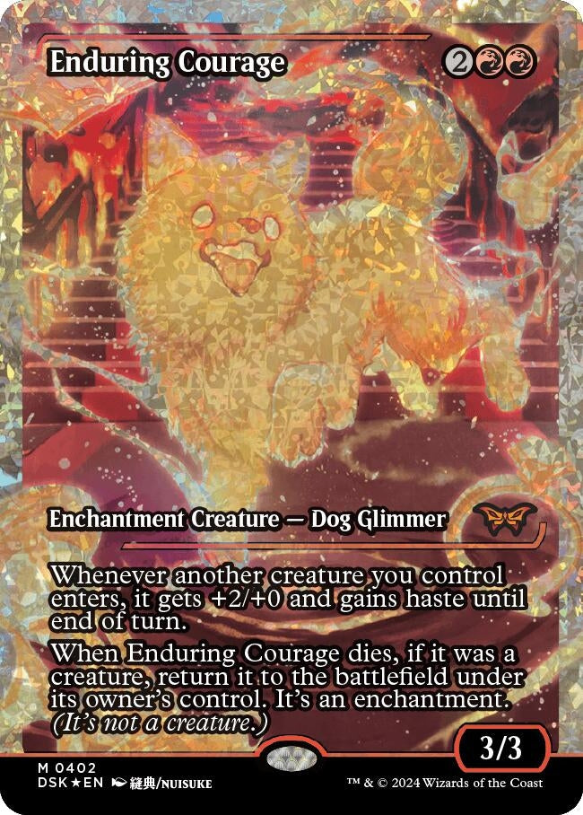 Enduring Courage (Showcase) (Fracture Foil) (402) (Duskmourn: House of Horror)