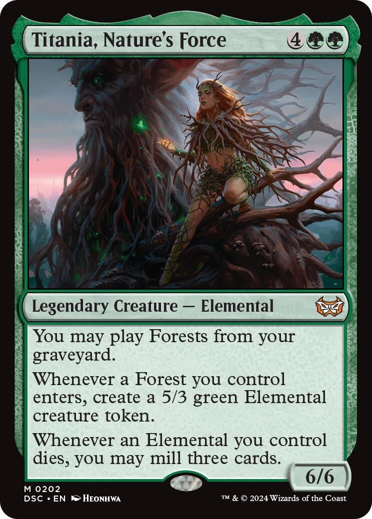 Titania, Nature's Force (202) (Commander: Duskmourn: House of Horror)