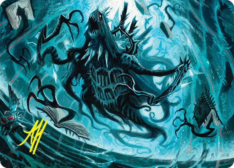 Overlord of the Floodpits Art Card (Gold-Stamped Signature) (4) (Art Series: Duskmourn: House of Horror)