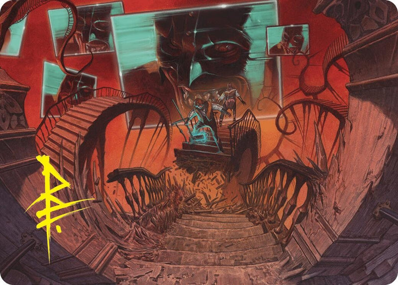 Let's Play a Game Art Card (Gold-Stamped Signature) (8) (Art Series: Duskmourn: House of Horror)