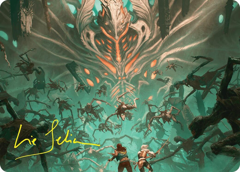 Valgavoth's Onslaught Art Card (Gold-Stamped Signature) (16) (Art Series: Duskmourn: House of Horror)