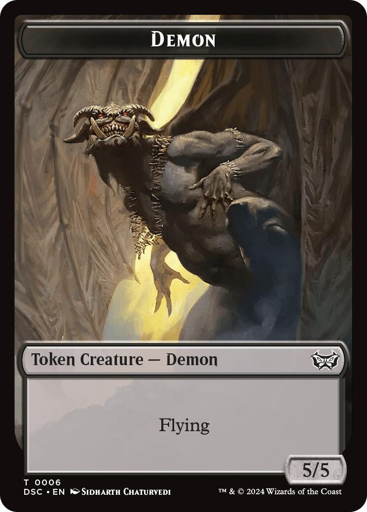 Demon // Bird Double-Sided Token (6 // 5) (Commander: Duskmourn: House of Horror)