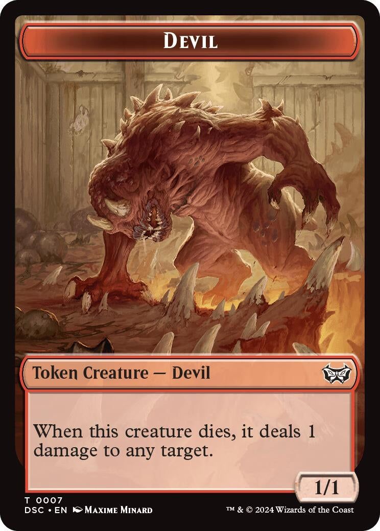 Devil // Scarecrow Double-Sided Token (7 // 23) (Commander: Duskmourn: House of Horror)