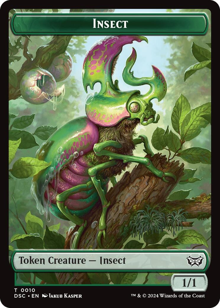 Insect (0010) // Manifest Double-Sided Token (10 // 18) (Commander: Duskmourn: House of Horror)