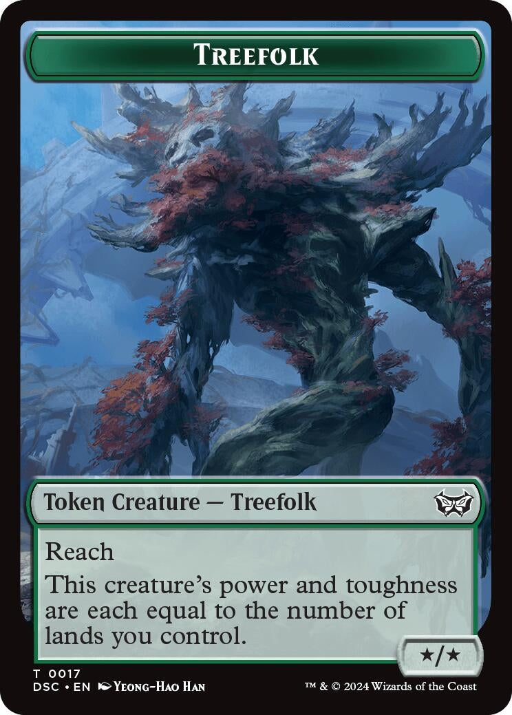 Treefolk // Spider Double-Sided Token (17 // 16) (Commander: Duskmourn: House of Horror)