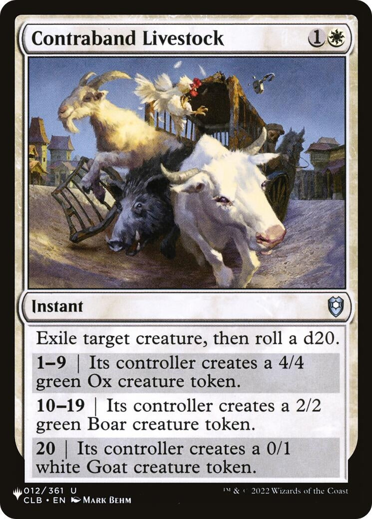Contraband Livestock (012/361) (The List Reprints)
