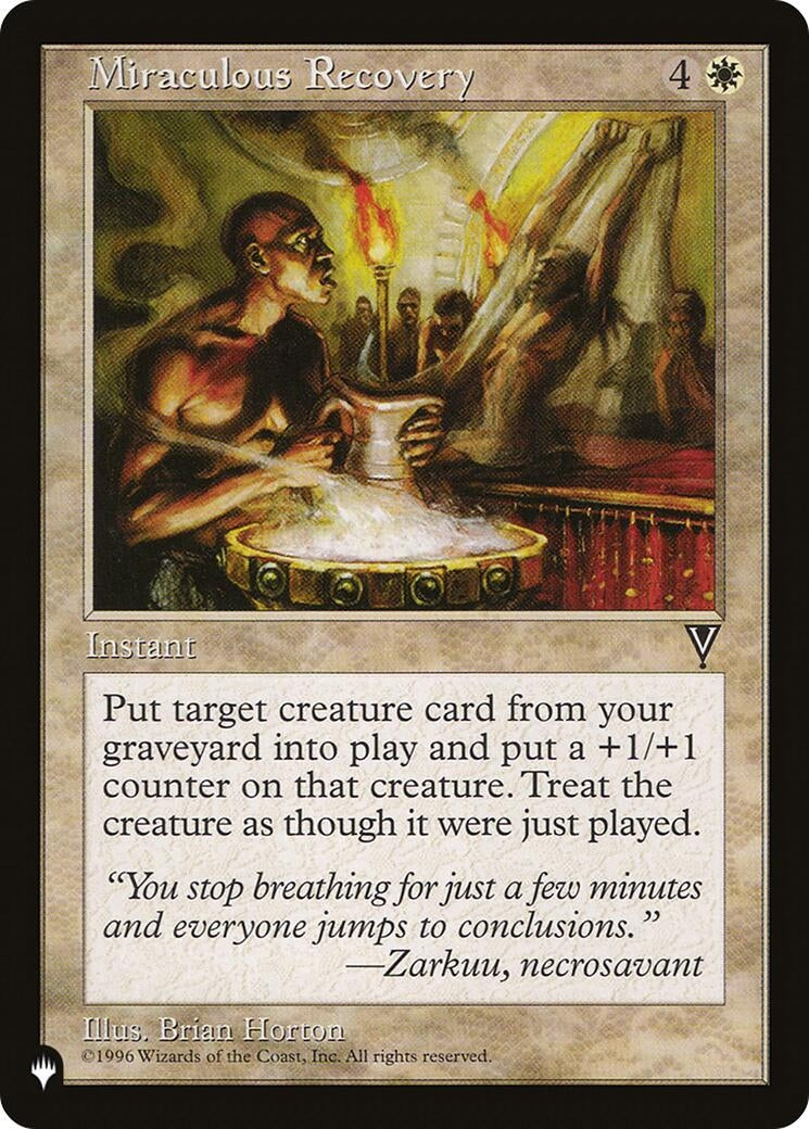 Miraculous Recovery (The List Reprints)