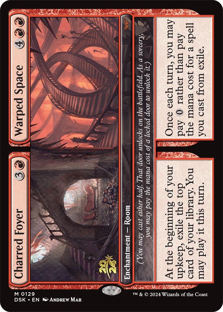 Charred Foyer // Warped Space (129) (Prerelease Cards)